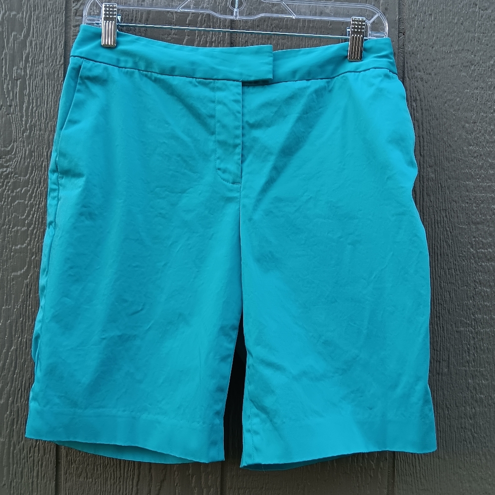 Liz Claiborne Jackie Turquoise Blue Bermuda Shorts Size Petite 6